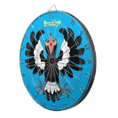 Funny Australian magpie cartoon illustratie Dartbord (Voorkant Rechts)