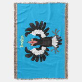 Funny Australian magpie cartoon illustratie Deken (Voorkant Verticaal)