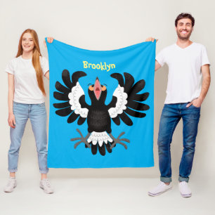 Funny Australian magpie cartoon illustratie Fleece Deken