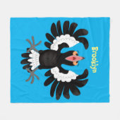 Funny Australian magpie cartoon illustratie Fleece Deken (Voorkant (Horizontaal))