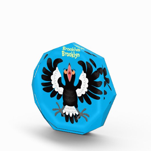 Funny Australian magpie cartoon illustratie Fotoblokken (Rechts)