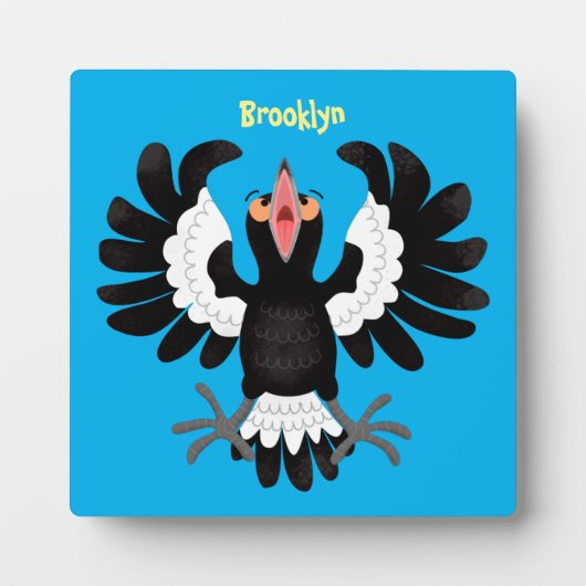 Funny Australian magpie cartoon illustratie Fotoplaat (Voorkant)