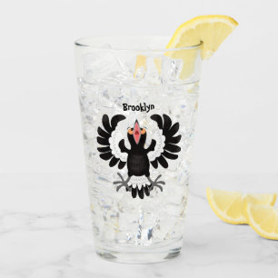 Funny Australian magpie cartoon illustratie Glas