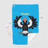 Funny Australian magpie cartoon illustratie Golfhanddoek (Insitu)