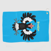 Funny Australian magpie cartoon illustratie Golfhanddoek (Horizontaal)