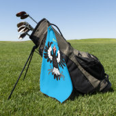 Funny Australian magpie cartoon illustratie Golfhanddoek (Groen)