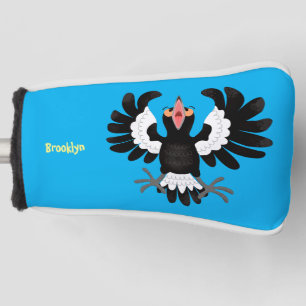 Funny Australian magpie cartoon illustratie Golfheadcover