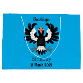 Funny Australian magpie cartoon illustratie Groot Cadeauzakje (Achterkant)