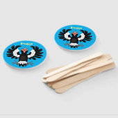 Funny Australian magpie cartoon illustratie Handwaaier (Niet-gemonteerd)