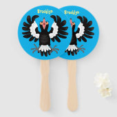 Funny Australian magpie cartoon illustratie Handwaaier (Voorkant en achterkant)