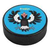 Funny Australian magpie cartoon illustratie Hockey Puck (3/4)