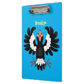 Funny Australian magpie cartoon illustratie Klembord (Links)