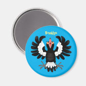 Funny Australian magpie cartoon illustratie Magneet (Voorkant / Achterkant)