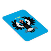 Funny Australian magpie cartoon illustratie Magneet (Rechterzijde)