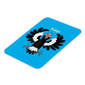 Funny Australian magpie cartoon illustratie Magneet (Linkerzijde)