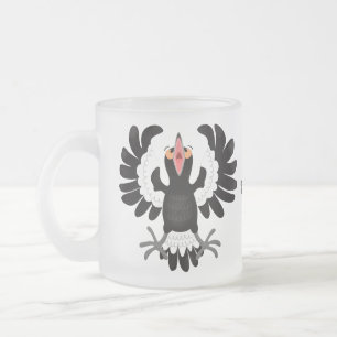 Funny Australian magpie cartoon illustratie Matglas Koffiemok
