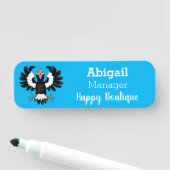 Funny Australian magpie cartoon illustratie Naamplaatje (In situ)