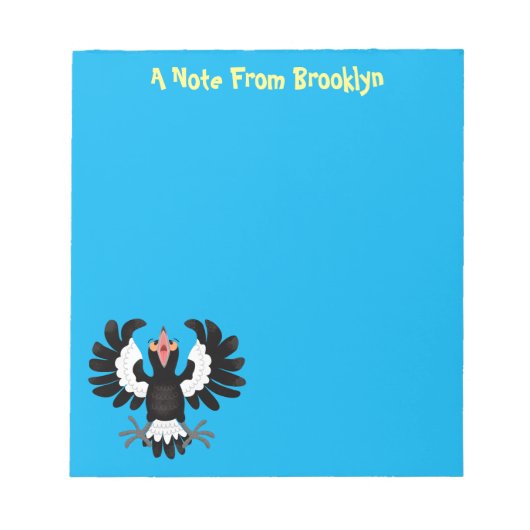 Funny Australian magpie cartoon illustratie Notitieblok (Voorkant)