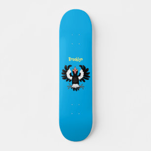 Funny Australian magpie cartoon illustratie Persoonlijk Skateboard