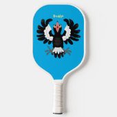 Funny Australian magpie cartoon illustratie Pickleball Paddle (Achterkant)