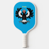 Funny Australian magpie cartoon illustratie Pickleball Paddle (Voorkant)