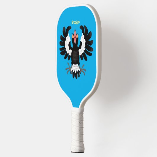 Funny Australian magpie cartoon illustratie Pickleball Paddle (Links)