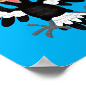 Funny Australian magpie cartoon illustratie Poster (Hoek)