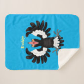 Funny Australian magpie cartoon illustratie Sherpa Deken (Voorkant (horizontaal))