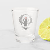 Funny Australian magpie cartoon illustratie Shot Glas (Achterkant)