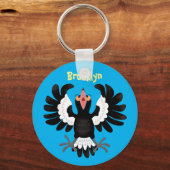 Funny Australian magpie cartoon illustratie Sleutelhanger (Voorkant)