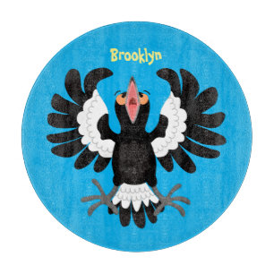 Funny Australian magpie cartoon illustratie Snijplank