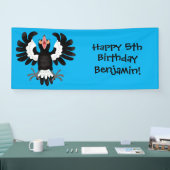 Funny Australian magpie cartoon illustratie Spandoek (Beurs)