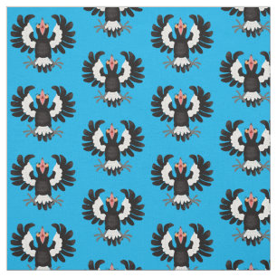 Funny Australian magpie cartoon illustratie Stof