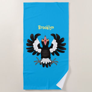 Funny Australian magpie cartoon illustratie Strandlaken