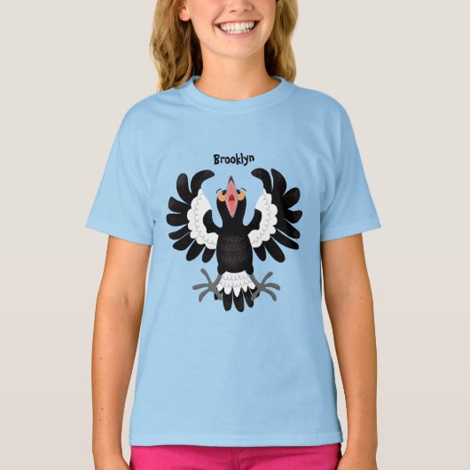 Funny Australian magpie cartoon illustratie T-shirt (Voorkant)