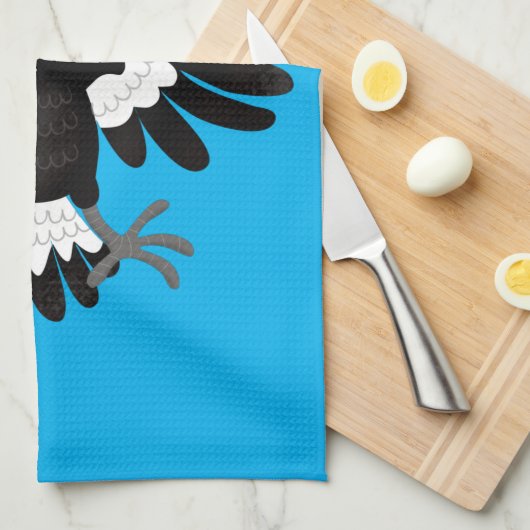 Funny Australian magpie cartoon illustratie Theedoek (Quarter Fold)