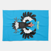 Funny Australian magpie cartoon illustratie Theedoek (Horizontaal)
