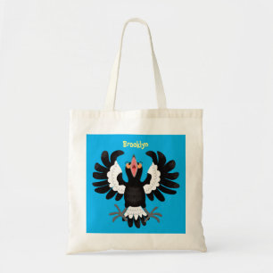 Funny Australian magpie cartoon illustratie Tote Bag