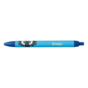 Funny Australian magpie cartoon illustratie Zwarte Inkt Pen