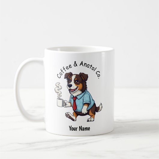 Funny Australian Shepherd Dog Business Suit Coffee Koffiemok (Links)