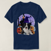 Funny Australian Shepherd Dog Halloween Witch Pump T-shirt (Design voorkant)