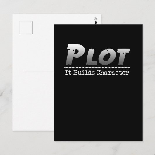 Funny Author Writer Pun Plot it Builder Character Briefkaart (Voorkant / Achterkant)