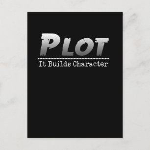 Funny Author Writer Pun Plot it Builder Character Briefkaart