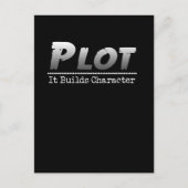 Funny Author Writer Pun Plot it Builder Character Briefkaart (Voorkant)