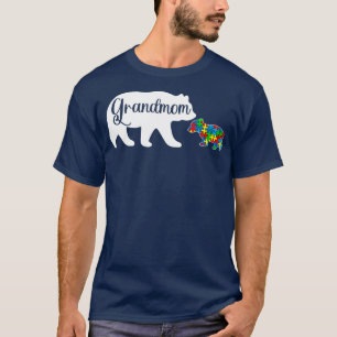 Funny Autism Awarenes Grandma Beer Family Autisti T-shirt