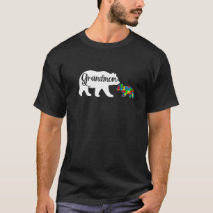Funny Autism Awarenes Grandma Beer Family Autisti T-shirt