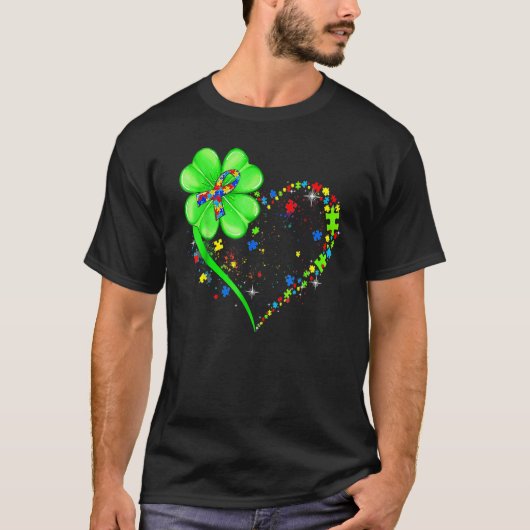Funny Autism Awareness St Patricks Day Clover Auti T-shirt (Voorkant)