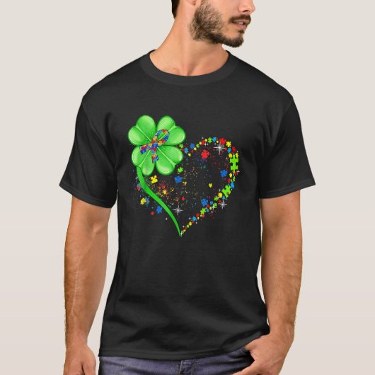 Funny Autism Awareness St Patricks Day Clover Auti T-shirt (Voorkant)