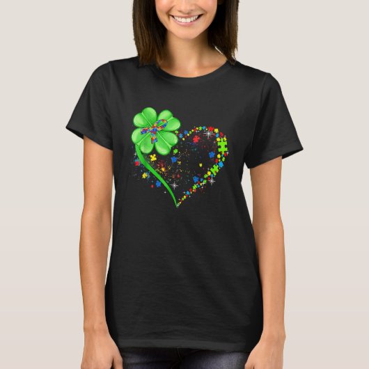Funny Autism Awareness St Patricks Day Clover Auti T-shirt (Voorkant)