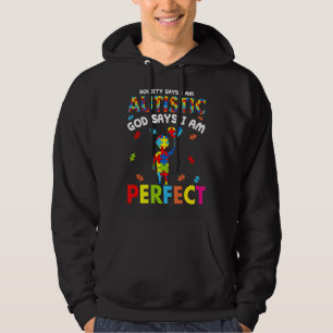 Funny Autism citeert: "Society zegt dat ik autisti Hoodie